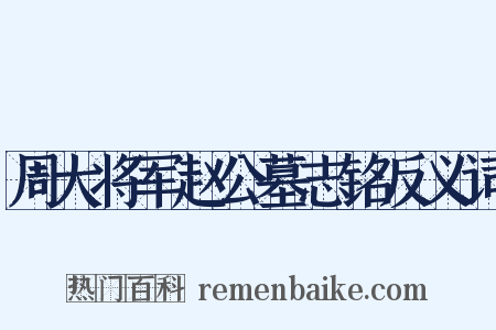 周大将军赵公墓志铭反义词是什么意思的图片